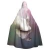 Dwrepo White Swan Halloween Hooded Cloak Full Length Adult Vampire Witch Cape for Halloween Cosplay Costumes view 1