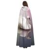 Dwrepo White Swan Halloween Hooded Cloak Full Length Adult Vampire Witch Cape for Halloween Cosplay Costumes view 4