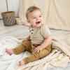 JARMAKO Baby Boys Cotton Pants, Sweatpants with Ajustable Legs, Khaki/Blue/Black, 3-6 Months view 2