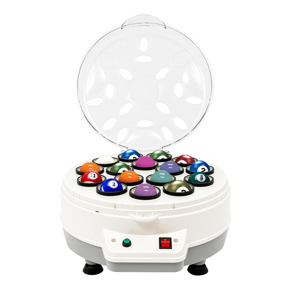 PalaUha Billiard Balls Cleaning Machine 110V 180W 1000RPM Automatic Electronic Pool Ball Polisher Pool Ball Polishing Washing Cleaner for 16 Billiard and Snooker Balls