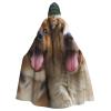 Dwrepo Funny dogs Halloween Hooded Cloak Full Length Adult Vampire Witch Cape for Halloween Cosplay Costumes view 1
