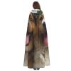 Dwrepo Funny dogs Halloween Hooded Cloak Full Length Adult Vampire Witch Cape for Halloween Cosplay Costumes view 4