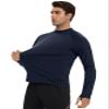 Cagola Mens Thermal Long Sleeve Mock Turtleneck Shirt Fleece Lined Undearshirts Midweight Base Layer Tops Cold Weather Warm Navy XL view 2