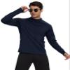 Cagola Mens Thermal Long Sleeve Mock Turtleneck Shirt Fleece Lined Undearshirts Midweight Base Layer Tops Cold Weather Warm Navy XL view 3