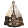 Dwrepo Eiffel Tower Halloween Hooded Cloak Full Length Adult Vampire Witch Cape for Halloween Cosplay Costumes view 1