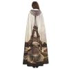 Dwrepo Eiffel Tower Halloween Hooded Cloak Full Length Adult Vampire Witch Cape for Halloween Cosplay Costumes view 4