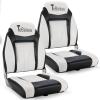TeBaisea 2pcs Boat Seat, Fishing High Back Seat, Folding Boat Seat, Microfiber Leather Seat Wear Resistant Waterproof Sunproof 316 Stainless Steel Hinge (Black+White) view 1