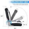 TeBaisea 2pcs Boat Seat, Fishing High Back Seat, Folding Boat Seat, Microfiber Leather Seat Wear Resistant Waterproof Sunproof 316 Stainless Steel Hinge (Black+White) view 2