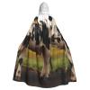 Dwrepo Dairy Cattle Halloween Hooded Cloak Full Length Adult Vampire Witch Cape for Halloween Cosplay Costumes view 1
