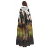 Dwrepo Dairy Cattle Halloween Hooded Cloak Full Length Adult Vampire Witch Cape for Halloween Cosplay Costumes view 4