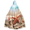 Dwrepo Sandbeach Shell Starfish Halloween Hooded Cloak Full Length Adult Vampire Witch Cape for Halloween Cosplay Costumes view 1