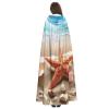 Dwrepo Sandbeach Shell Starfish Halloween Hooded Cloak Full Length Adult Vampire Witch Cape for Halloween Cosplay Costumes view 4