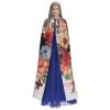 Dwrepo Yorkie Floral Halloween Hooded Cloak Full Length Adult Vampire Witch Cape for Halloween Cosplay Costumes view 2