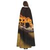 Dwrepo Leopard Little Gecko Halloween Hooded Cloak Full Length Adult Vampire Witch Cape for Halloween Cosplay Costumes view 4