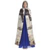 Dwrepo French Paris Tour Eiffel Tower Halloween Hooded Cloak Full Length Adult Vampire Witch Cape for Halloween Cosplay Costumes view 2
