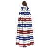 Dwrepo Red Blue White Gray Stripes Halloween Hooded Cloak Full Length Adult Vampire Witch Cape for Halloween Cosplay Costumes view 4