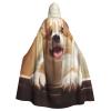Dwrepo Cute Corgi Halloween Hooded Cloak Full Length Adult Vampire Witch Cape for Halloween Cosplay Costumes view 1