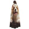 Dwrepo Cute Corgi Halloween Hooded Cloak Full Length Adult Vampire Witch Cape for Halloween Cosplay Costumes view 4
