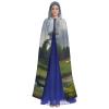 Dwrepo Large Golf Course Halloween Hooded Cloak Full Length Adult Vampire Witch Cape for Halloween Cosplay Costumes view 2