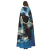 Dwrepo Skeleton on the water Halloween Hooded Cloak Full Length Adult Vampire Witch Cape for Halloween Cosplay Costumes view 4
