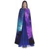 Dwrepo Purple Starry Sky Halloween Hooded Cloak Full Length Adult Vampire Witch Cape for Halloween Cosplay Costumes view 2