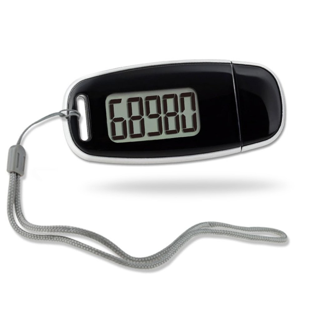 3D Pedometer Step Counter with LED Backlight USB Rechargeable Step with Removable Lanyard Accuratel Pedometers for Walking Black Sports Equipment
