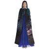 Dwrepo Purple Rose Halloween Hooded Cloak Full Length Adult Vampire Witch Cape for Halloween Cosplay Costumes view 2