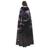 Dwrepo Purple Rose Halloween Hooded Cloak Full Length Adult Vampire Witch Cape for Halloween Cosplay Costumes view 4