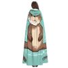 Dwrepo Cartoon Cute Otter Halloween Hooded Cloak Full Length Adult Vampire Witch Cape for Halloween Cosplay Costumes view 4