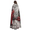 Red London Street Halloween Hooded Cloak Full Length Adult Vampire Witch Cape for Halloween Cosplay Costumes view 4