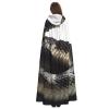 Dwrepo Cobra Snake Halloween Hooded Cloak Full Length Adult Vampire Witch Cape for Halloween Cosplay Costumes view 4