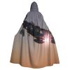 Dwrepo World War 2 Aircraft Airplane Halloween Hooded Cloak Full Length Adult Vampire Witch Cape for Halloween Cosplay Costumes view 1