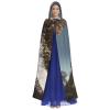 Dwrepo Eiffel Tower Halloween Hooded Cloak Full Length Adult Vampire Witch Cape for Halloween Cosplay Costumes view 2
