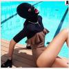 GQABXKDQO Facekini Swim Cap, UPF 50+ UV Protection Mask, Face Bikini Balaclava Sun Protection Face Mask for Swimming Ski Motorcycle(Beige) view 2