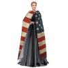Dwrepo Vintage American USA Flag Halloween Hooded Cloak Full Length Adult Vampire Witch Cape for Halloween Cosplay Costumes view 3