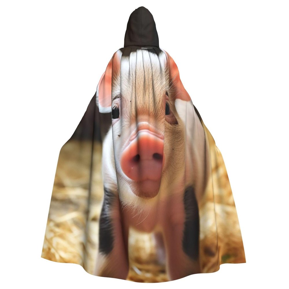 Dwrepo Cute Animal Halloween Hooded Cloak Full Length Adult Vampire Witch Cape for Halloween Cosplay Costumes