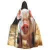 Dwrepo Cute Animal Halloween Hooded Cloak Full Length Adult Vampire Witch Cape for Halloween Cosplay Costumes view 1