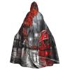 Red London Street Halloween Hooded Cloak Full Length Adult Vampire Witch Cape for Halloween Cosplay Costumes view 1