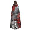 Red London Street Halloween Hooded Cloak Full Length Adult Vampire Witch Cape for Halloween Cosplay Costumes view 4