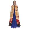Dwrepo Sun Reflection Halloween Hooded Cloak Full Length Adult Vampire Witch Cape for Halloween Cosplay Costumes view 2