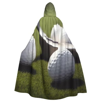 Dwrepo Golf Halloween Hooded Cloak Full Length Adult Vampire Witch Cape for Halloween Cosplay Costumes