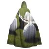 Dwrepo Golf Halloween Hooded Cloak Full Length Adult Vampire Witch Cape for Halloween Cosplay Costumes view 1