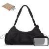 LOVEVOOK Gym Duffel Bag for Women, Weekender Overnight Bag with Wet Pocket, Workout Dance Bag, Sports Tote Bags with Hidden Yoga Mat Holder- Black view 1