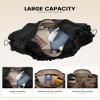 LOVEVOOK Gym Duffel Bag for Women, Weekender Overnight Bag with Wet Pocket, Workout Dance Bag, Sports Tote Bags with Hidden Yoga Mat Holder- Black view 4