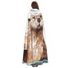 Dwrepo Sea Otter Halloween Hooded Cloak Full Length Adult Vampire Witch Cape for Halloween Cosplay Costumes view 4