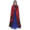 Dwrepo Red Rose Halloween Hooded Cloak Full Length Adult Vampire Witch Cape for Halloween Cosplay Costumes view 2