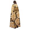 Dwrepo Many Golden Flowers Halloween Hooded Cloak Full Length Adult Vampire Witch Cape for Halloween Cosplay Costumes view 4