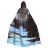 Dwrepo Hippos Halloween Hooded Cloak Full Length Adult Vampire Witch Cape for Halloween Cosplay Costumes view 1