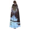 Dwrepo Hippos Halloween Hooded Cloak Full Length Adult Vampire Witch Cape for Halloween Cosplay Costumes view 4
