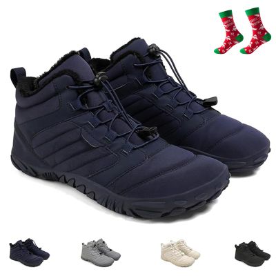 Giltpeak Barefoot Mens Wide Barefoot Mens Winter, Winter Wide Toe Barefoot Comfortable Shoes Boots, Barefoot Womens(1698 Black,9.5Women/7.5Men)